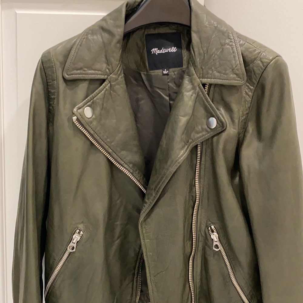 Washed Leather Motorcycle Jacket - Picture 5 of 6